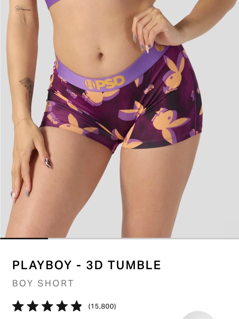 PSD x Playboy Women's Purple Playboy Boyshorts